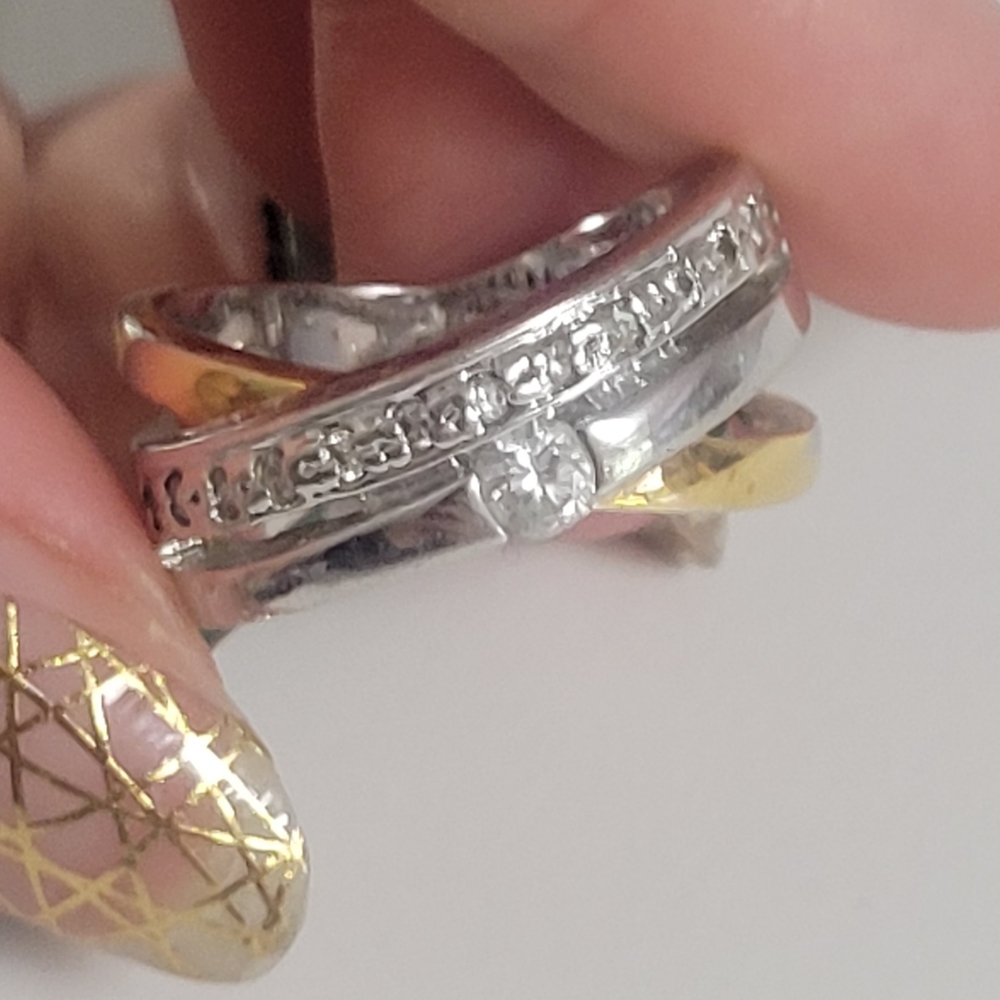 Silver and Gold Tone Ring size 8